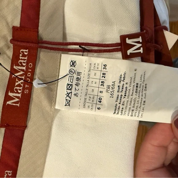 MaxMara Studio white wide leg pants size 6